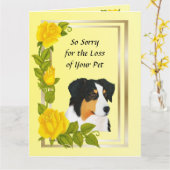 Australian Shepherd Pet Loss Beileid Big Card Karte (Gelbe Blume)