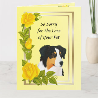 Australian Shepherd Pet Loss Beileid Big Card Karte