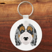 Australian Shepherd Poodle mix, Aussie Doodle Key Schlüsselanhänger (Rückseite)