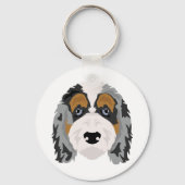Australian Shepherd Poodle mix, Aussie Doodle Key Schlüsselanhänger (Rückseite)