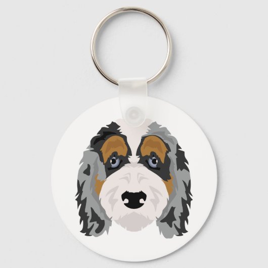 Australian Shepherd Poodle mix, Aussie Doodle Key Schlüsselanhänger (Rückseite)