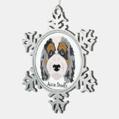 Australian Shepherd Poodle Mix Weihnachtsschmuck Schneeflocken Zinn-Ornament (Rechts)