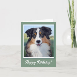 Australian Shepherd Portrait - Dankeskarte