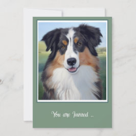 Australian Shepherd Portrait  -  Einladung