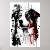Australian Shepherd Portrait Poster (Vorne)
