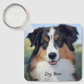 Australian Shepherd Portrait  -  Schlüsselanhänger (Vorderseite)