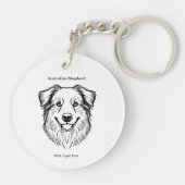 Australian Shepherd Portrait Schlüsselanhänger (Rückseite)