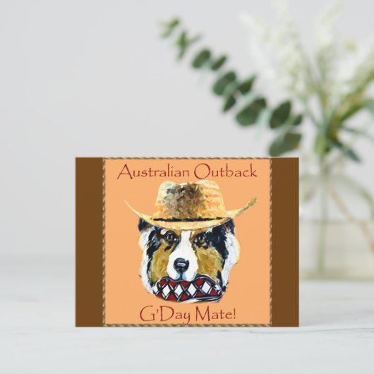 Australian Shepherd Postkarte (Stehend Vorderseite)