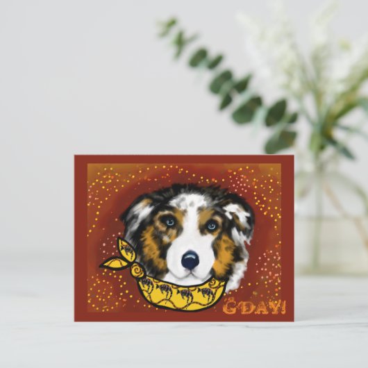 AUSTRALIAN SHEPHERD POSTKARTE (Stehend Vorderseite)