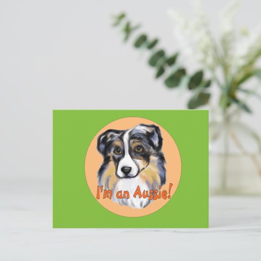 AUSTRALIAN SHEPHERD POSTKARTE (Stehend Vorderseite)