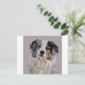 Australian Shepherd Postkarte (Stehend Vorderseite)