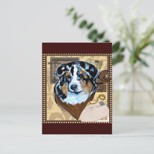AUSTRALIAN SHEPHERD POSTKARTE (Stehend Vorderseite)