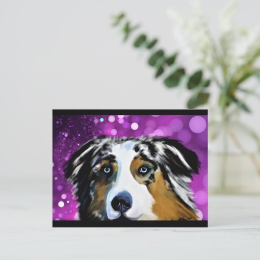 AUSTRALIAN SHEPHERD POSTKARTE (Stehend Vorderseite)