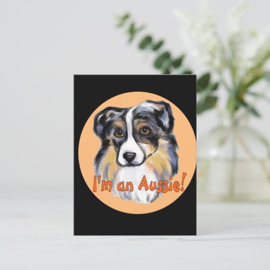 AUSTRALIAN SHEPHERD POSTKARTE (Stehend Vorderseite)