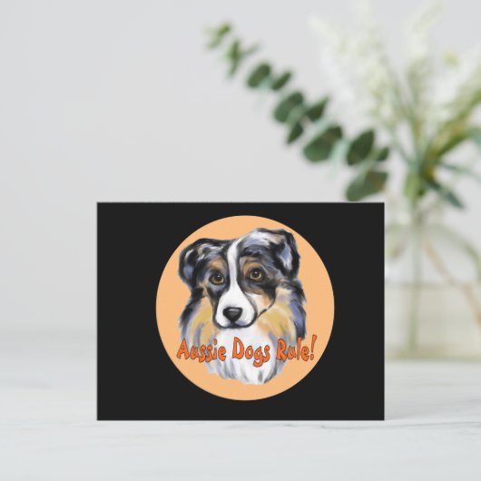AUSTRALIAN SHEPHERD POSTKARTE (Stehend Vorderseite)