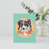AUSTRALIAN SHEPHERD POSTKARTE (Stehend Vorderseite)