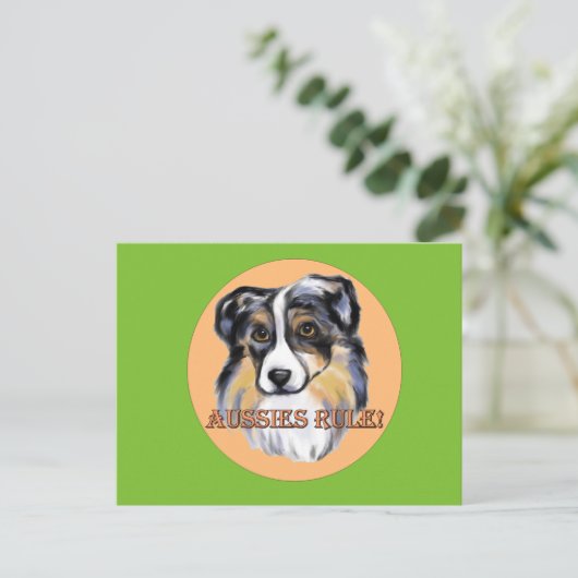 AUSTRALIAN SHEPHERD POSTKARTE (Stehend Vorderseite)