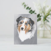 Australian Shepherd Postkarte (Stehend Vorderseite)