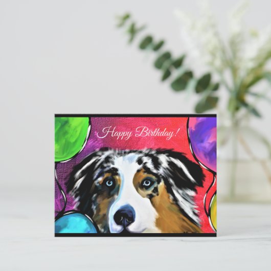 AUSTRALIAN SHEPHERD POSTKARTE (Stehend Vorderseite)