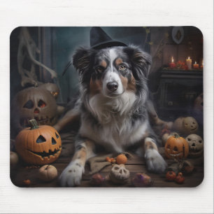 Australian Shepherd Pumpkins Halloween Beängstigen Mousepad
