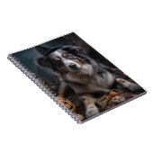 Australian Shepherd Pumpkins Halloween Beängstigen Notizblock (Rechte Seite)