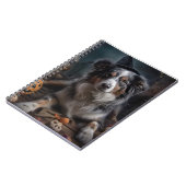 Australian Shepherd Pumpkins Halloween Beängstigen Notizblock (Linke Seite)