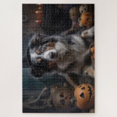 Australian Shepherd Pumpkins Halloween Beängstigen Puzzle (Vertikal)