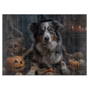 Australian Shepherd Pumpkins Halloween Beängstigen Schneidebrett