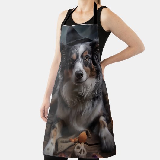 Australian Shepherd Pumpkins Halloween Beängstigen Schürze (InSitu)