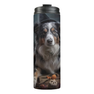 Australian Shepherd Pumpkins Halloween Beängstigen Thermosbecher