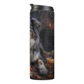 Australian Shepherd Pumpkins Halloween Beängstigen Thermosbecher (Nach rechts gedreht)