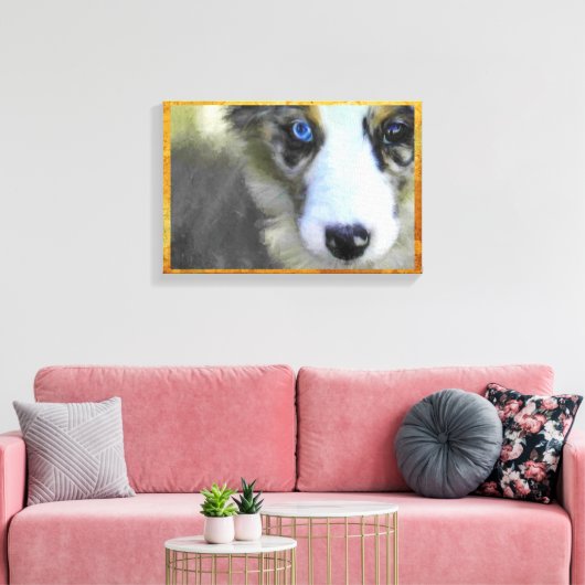Australian Shepherd Puppy 1 Leinwanddruck (Insitu (Wohnzimmer))