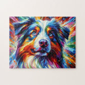 Australian Shepherd Puzzle: Blue Merle Aussie Puzzle (Horizontal)