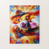 Australian Shepherd Puzzle: Roter Aussie Puzzle (Vertikal)