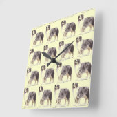 Australian Shepherd Quadratische Wanduhr (Winkel)