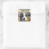 AUSTRALIAN SHEPHERD QUADRATISCHER AUFKLEBER (Tasche)