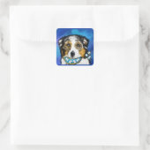 AUSTRALIAN SHEPHERD QUADRATISCHER AUFKLEBER (Tasche)