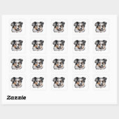 Australian Shepherd Quadratischer Aufkleber (Blatt)
