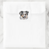 Australian Shepherd Quadratischer Aufkleber (Tasche)
