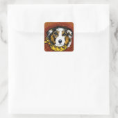 AUSTRALIAN SHEPHERD QUADRATISCHER AUFKLEBER (Tasche)