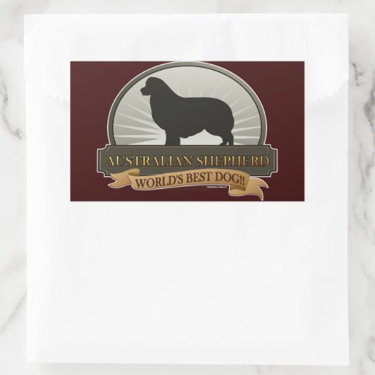 Australian Shepherd Rechteckiger Aufkleber (Tasche)