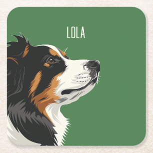 Australian Shepherd Rechteckiger Pappuntersetzer