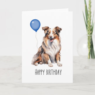 Australian Shepherd Red Aussie Birthday Karte