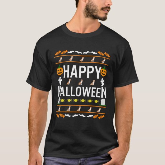 Australian Shepherd Red Merle Halloween Lazy Ugly T-Shirt (Vorderseite)