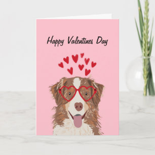 Australian Shepherd Red Merle valentines Hundekart Feiertagskarte