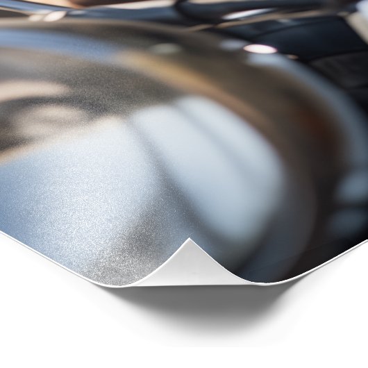 Australian Shepherd riding a motorcycle - Poster (Ecke)