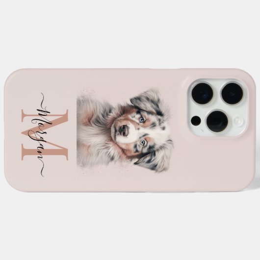 Australian Shepherd rosa iPhone 15 Pro Max Fall Case-Mate iPhone Hülle (Rückseite (Horizontal))