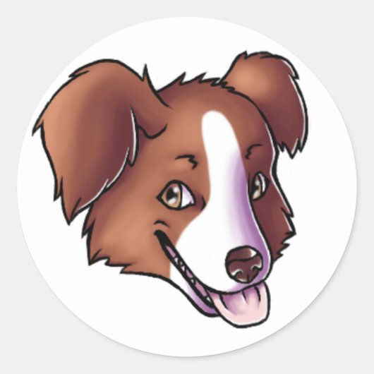 Australian Shepherd Runder Aufkleber (Vorderseite)