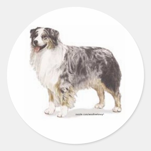 Australian Shepherd Runder Aufkleber (Vorderseite)