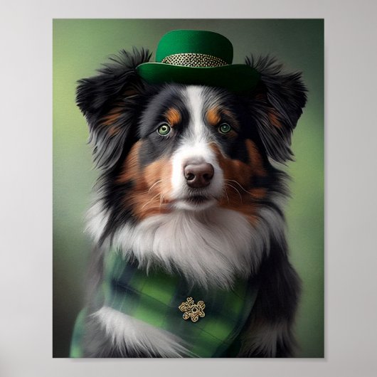 Australian Shepherd Saint Patrick Poster (Vorne)